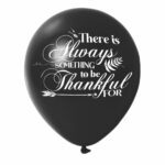 3. Custom Text Thanksgiving Balloons - Black