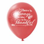 3. Custom Text Thanksgiving Balloons - Red