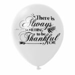 3. Custom Text Thanksgiving Balloons - White
