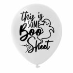 3. Custom Text White Halloween Balloons
