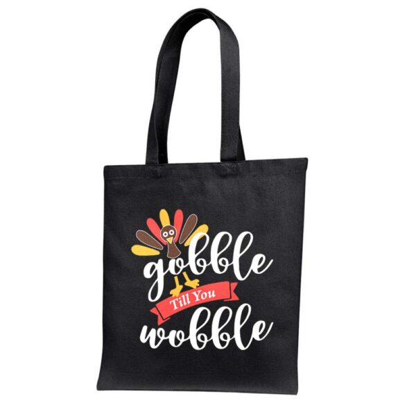 4. Black Custom Tote Bags For Thanksgiving