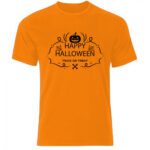 4. Custom Text Orange Halloween T-shirts