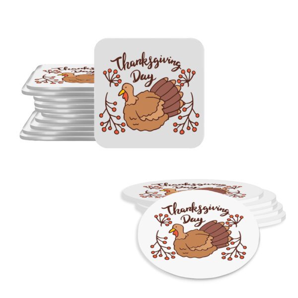 4. Custom Turkey Thanksgiving Coasters