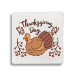 4. Custom Turkey Thanksgiving Coasters - Square