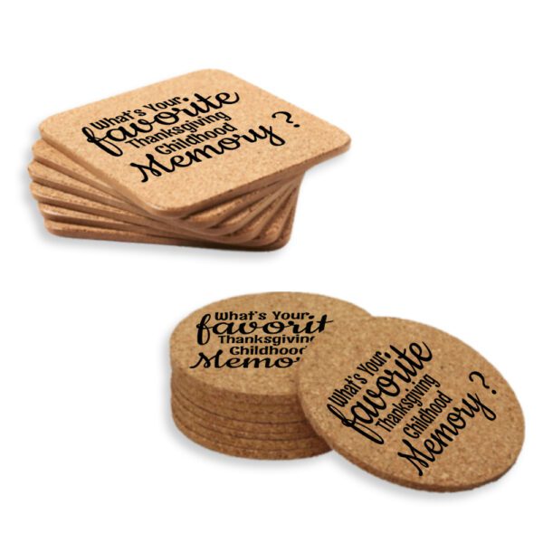 5. Custom Cork Thanksgiving Coasters