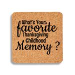 5. Custom Cork Thanksgiving Coasters - Square
