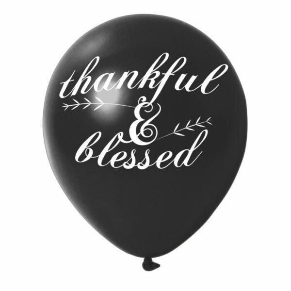 5. Thanksful Text Custom Balloons - Black