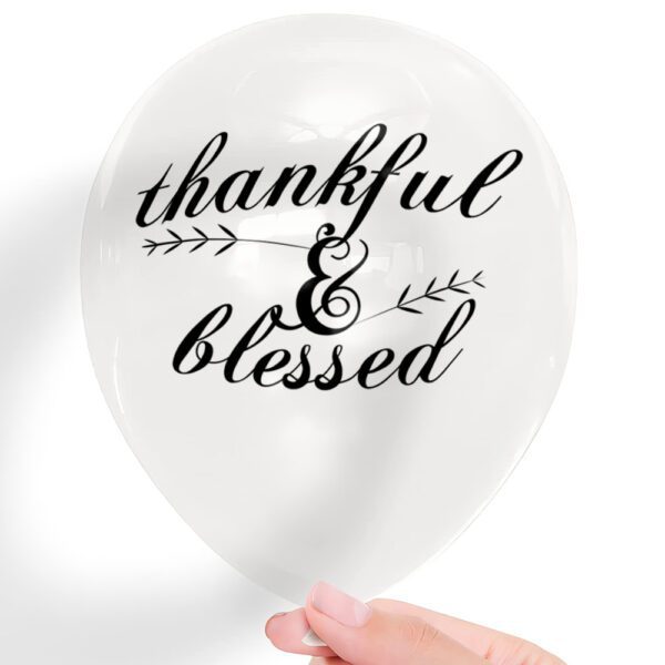 5. Thanksful Text Custom Balloons - Clear