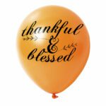 5. Thanksful Text Custom Balloons - Orange