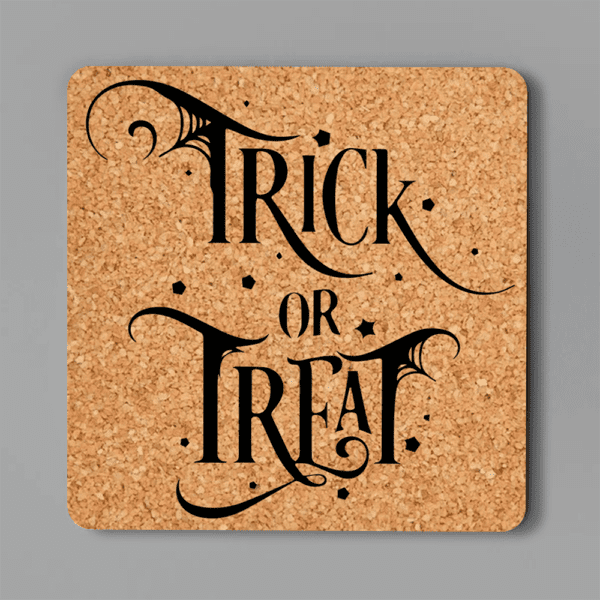 5. Trick or Treat Square Halloween Coasters