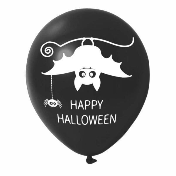 6. Black Happy Halloween Balloons