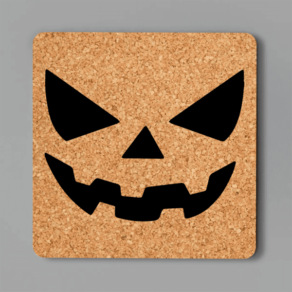 6. Custom Cork Square Halloween Coasters