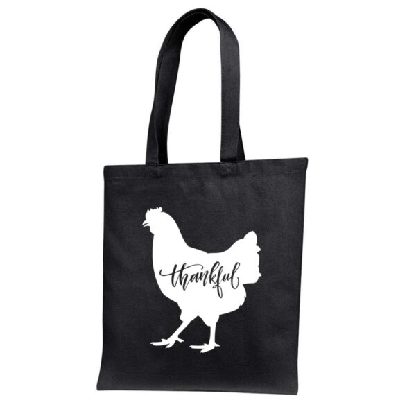 6. Turkey Thanksgiving Tote Bags - Black