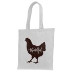 6. Turkey Thanksgiving Tote Bags - White