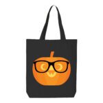 8. Custom Pupmkin Black Halloween Tote Bags