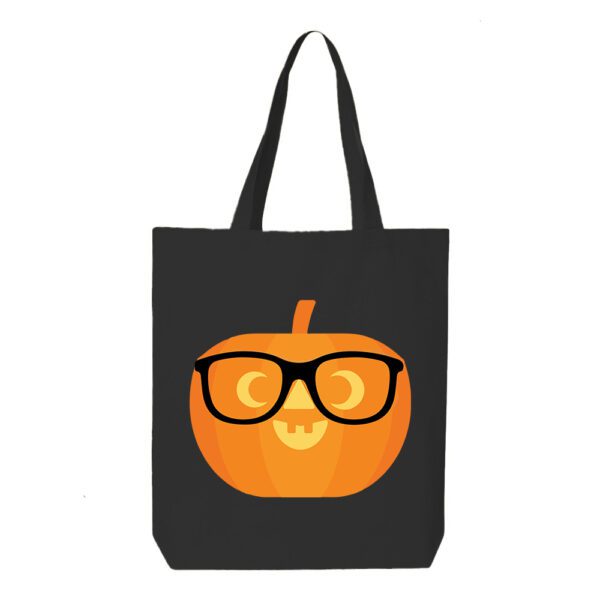 8. Custom Pupmkin Black Halloween Tote Bags