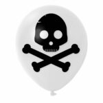 8. White Spooky Latex Halloween Balloons