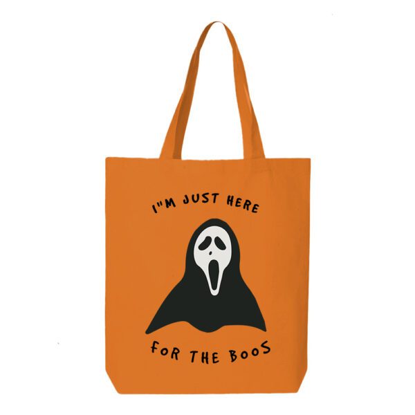 9. Custom Boo Orange Halloween Tote Bags