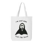 9. Custom Boo White Halloween Tote Bags