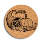 Thanksgiving Coasters Cork - 10 Round