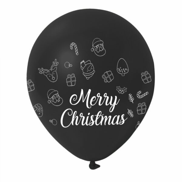 1. Christmas Wish Custom Latex Balloons - Black