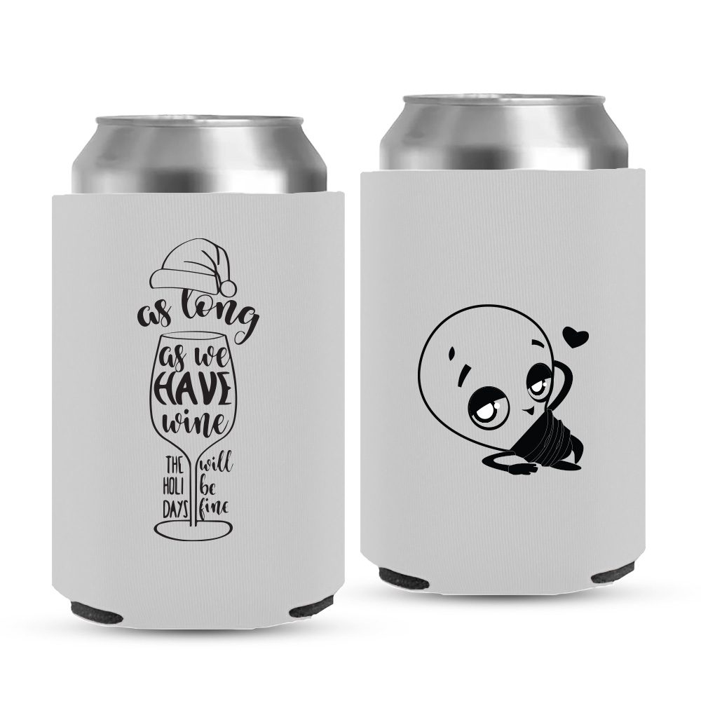 Custom Name Christmas Can Coolers For Special Occasion 10. Funny Custom Christmas Koozies - White