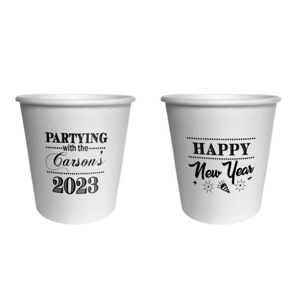 10. Two Sided Custom New Year Cups - 4oz