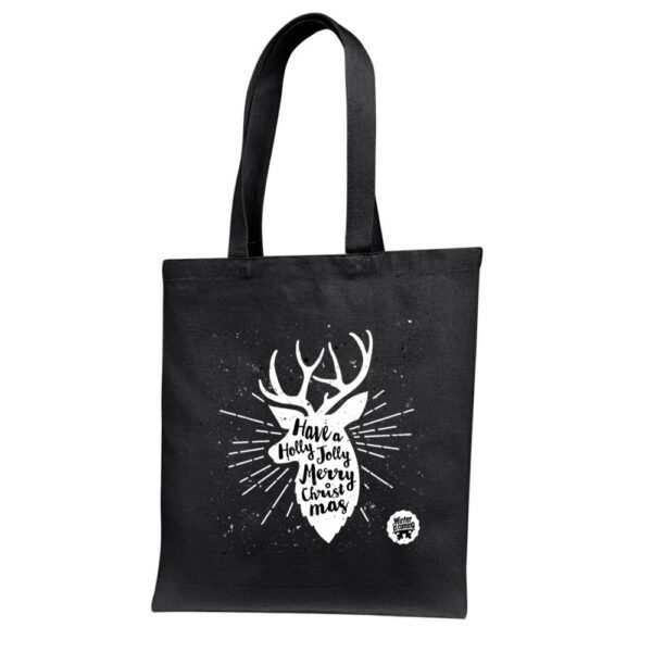 11. Unique Christmas Tote Bags - Black