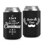 13 - Christmas Wedding Koozies - Black-F