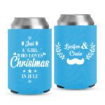 13 - Christmas Wedding Koozies - cyan-F