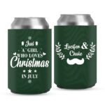 13 - Christmas Wedding Koozies - green-F