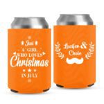 13 - Christmas Wedding Koozies - orange-F