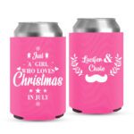 13 - Christmas Wedding Koozies - pink-F