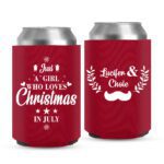 13 - Christmas Wedding Koozies -red-F