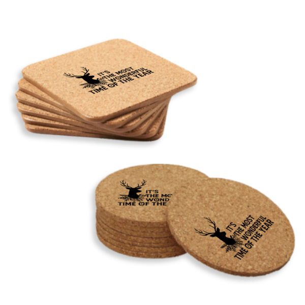 13. Cork Custom Christmas Coaster - Featured