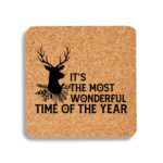 13. Cork Square Custom Christmas Coaster