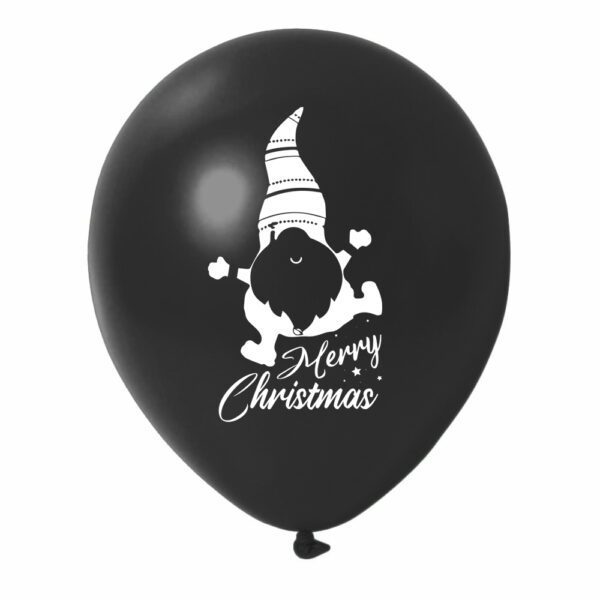 13. Custom Gnome Christmas Balloons - Black