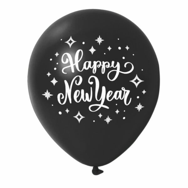 13. Latex Custom Balloons New Year - Black