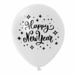 13. Latex Custom Balloons New Year - White
