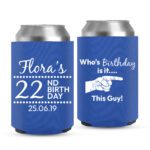14. Birthday Can Coolers - Blue