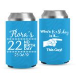 14. Birthday Can Coolers - Cyan