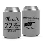 14. Birthday Can Coolers - Grey