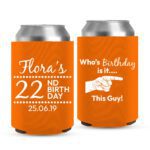 14. Birthday Can Coolers - Orange