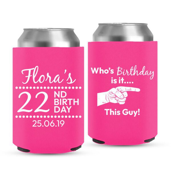 14. Birthday Can Coolers - Pink