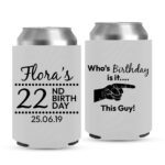 14. Birthday Can Coolers - White