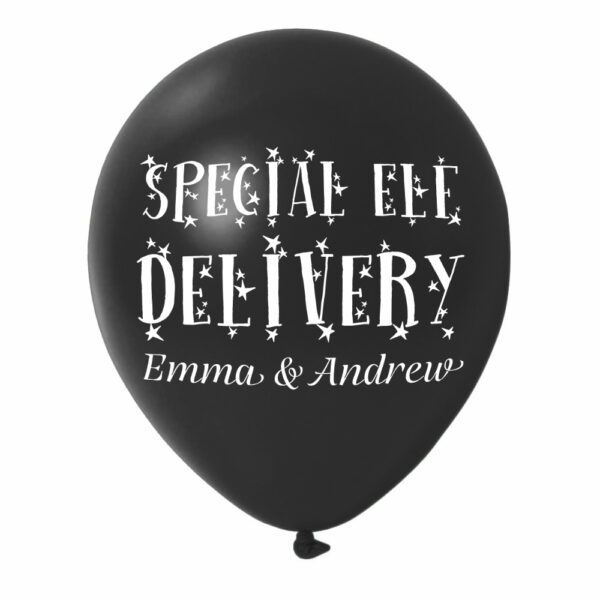 14. Black Custom Christmas Balloons with Name