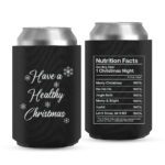 15 - Christmas Koozies quotes - Black
