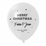 15. Customized Name Christmas Balloons - White