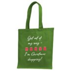 15. Customized Text Christmas Tote - Green