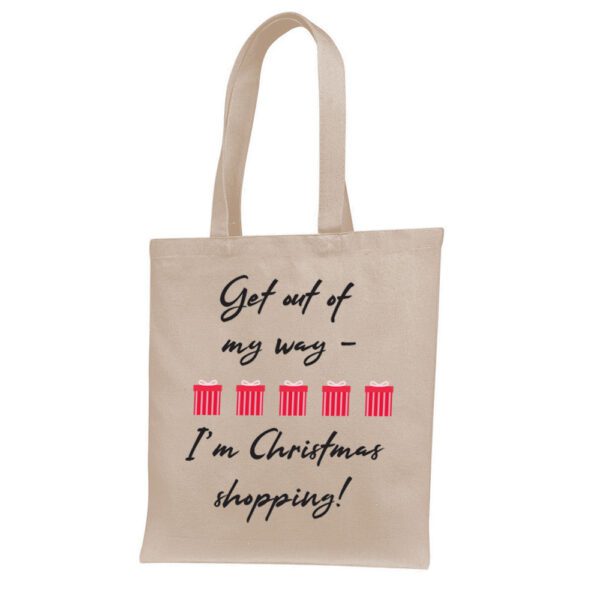 15. Customized Text Christmas Tote - Natural